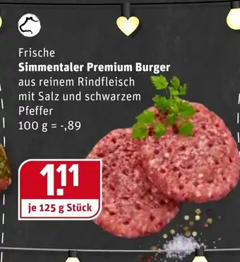 REWE Frische Simmentaler Premium Burger 125g Angebot