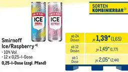 METRO Smirnoff Ice/Raspberry Angebot