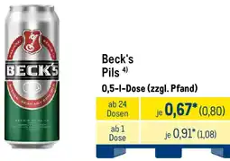 METRO Beck's Pils Angebot