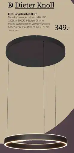 Zurbrüggen Dieter Knoll LED-Hängeleuchte KENT Angebot