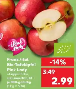 Kaufland Franz./ital. Bio-Tafeläpfel Pink Lady Angebot