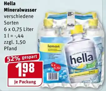 REWE Hella Mineralwasser 6x0,75L Angebot