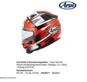 Louis Arai Profile-V Rock Red Integralhelm Angebot