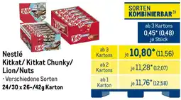METRO Nestlé Kitkat/Kitkat Chunky/ Lion/Nuts Angebot