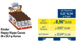 METRO Kinder Happy Hippo Cacao Angebot