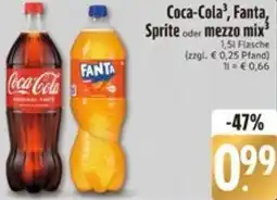 Edeka Coca-Cola, Fanta, Sprite oder mezzo mix Angebot