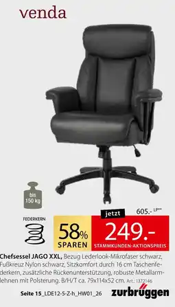 Zurbrüggen Venda chefsessel jago xxl Angebot
