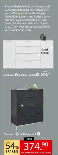 Zurbrüggen Kleinmöbelserie malin sideboard mit untergestell Angebot