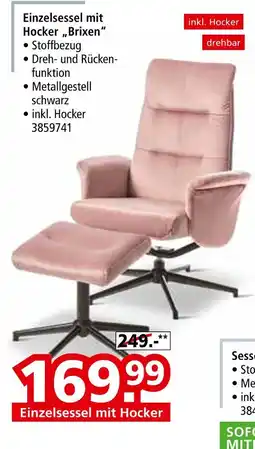 Segmüller Einzelsessel mit hocker 'brixen' Angebot