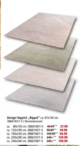 Segmüller Design-teppich rippel ca. 80x150 cm Angebot