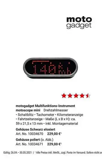 Louis Moto Gadget Multifunktions-instrument Angebot