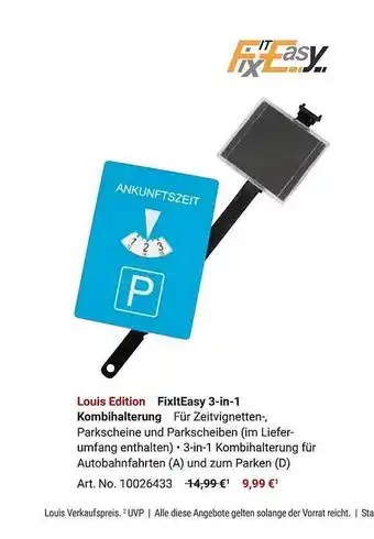 Louis Fixiteasy 3in1 Kombihalterung Angebot