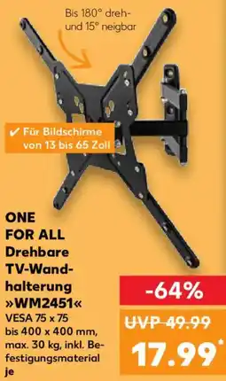 Kaufland ONE FOR ALL Drehbare TV-Wandhalterung WM2451 Angebot