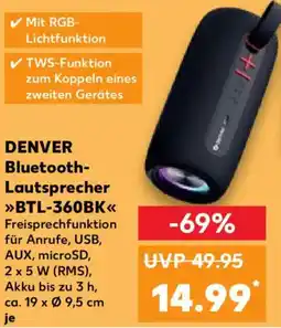 Kaufland DENVER Bluetooth Lautsprecher BTL-360BK Angebot