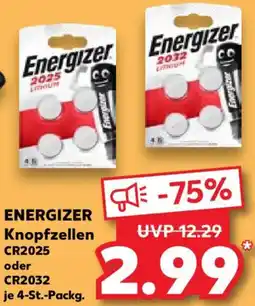 Kaufland ENERGIZER Knopfzellen CR2025 oder CR2032 Angebot