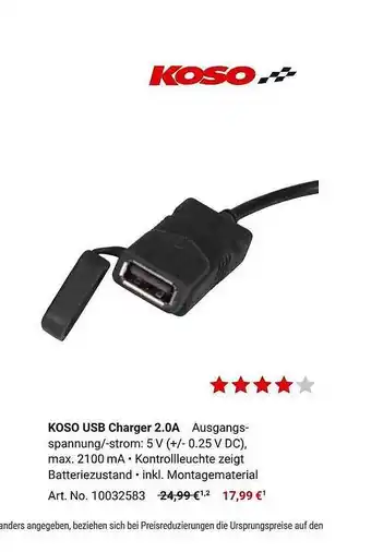 Louis Koso Usb Charger 2.0a Angebot