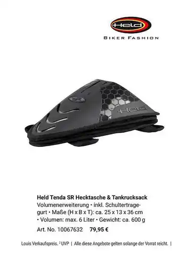 Louis Held Tenda Sr Hecktasche & Tankrucksack Angebot