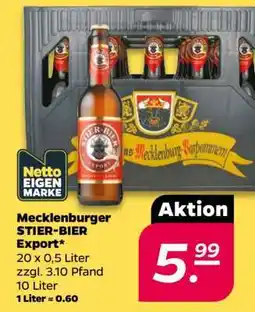 NETTO Mecklenburger STIER-BIER Export Angebot