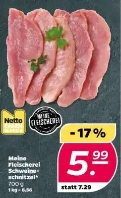 NETTO Meine Fleischerei Schweine schnitzel Angebot