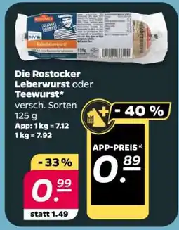 NETTO Die Rostocker Leberwurst oder Teewurst Angebot