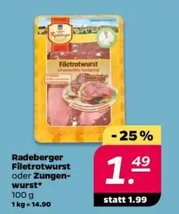 NETTO Radeberger Filetrotwurst oder Zungenwurst Angebot