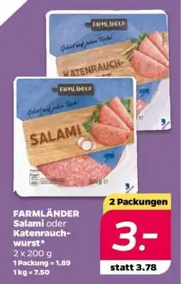 NETTO FARMLÄNDER Salami oder Katenrauchwurst Angebot