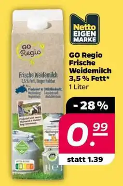 NETTO GO Regio Frische Weidemilch 3,5 % Fett Angebot