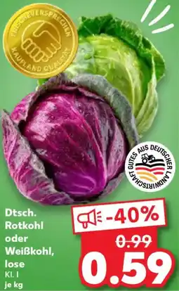 Kaufland Dtsch. Rotkohl oder Weißkohl, lose Angebot