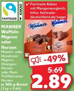 Kaufland MANNER Waffeln Mignon oder Herzen Angebot