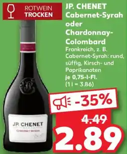 Kaufland JP. CHENET Cabernet-Syrah oder Chardonnay Colombard Angebot