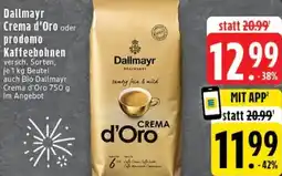 Edeka Dallmayr Crema d'Oro oder prodomo Kaffeebohnen Angebot