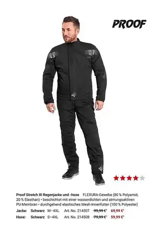 Louis Proof Stretch Lll Regenjacke Und Hose Angebot