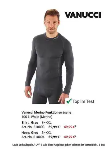 Louis Vanucci Merino Funktionswäsche Angebot