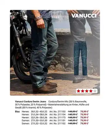 Louis Vanucci Cordura Denim Jeans Angebot