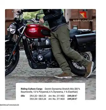 Louis Riding Culture Cargo Angebot