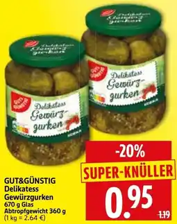 Edeka Herkules GUT&GÜNSTIG Delikatess Gewürzgurken Angebot