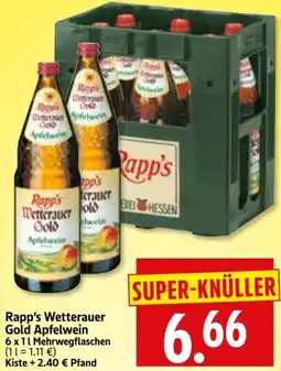 Edeka Herkules Rapp's Wetterauer Gold Apfelwein Angebot