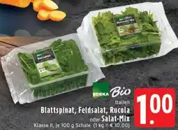 Edeka EDEKA Bio Blattspinat, Feldsalat, Rucola oder Salat-Mix Angebot