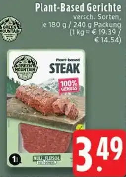 Edeka GREEN MOUNTAIN Plant-Based Gerichte Angebot