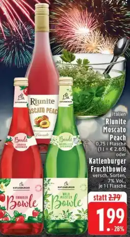 Edeka Italien Riunite Moscato Peach oder Katlenburger Fruchtbowle Angebot