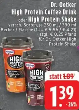 Edeka Dr. Oetker High Protein Coffee Drink oder High Protein Shake Angebot