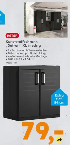 Globus Baumarkt keter Kunststoffschrank ,,Detroit" XL niedrig Angebot