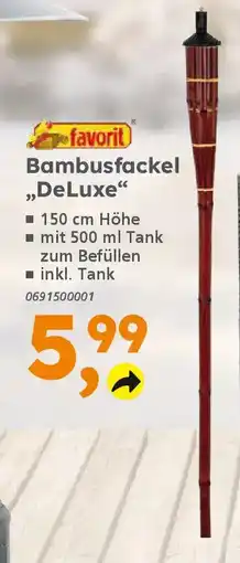 Globus Baumarkt favorit Bambusfackel „DeLuxe" Angebot