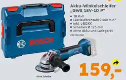 Globus Baumarkt BOSCH Akku-Winkelschleifer ,,GWS 18V-10 P" Angebot