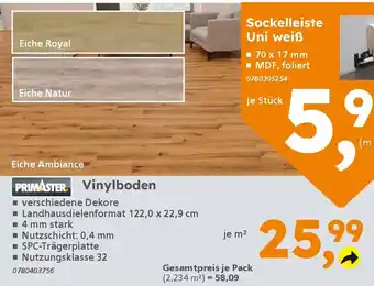 Globus Baumarkt PRIMASTER Vinylboden Angebot