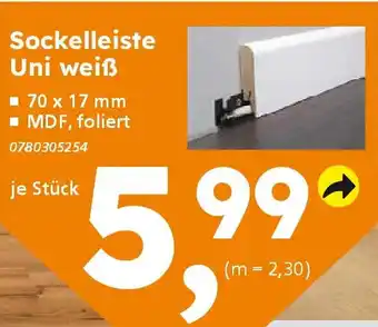 Globus Baumarkt Sockelleiste Uni weiß Angebot