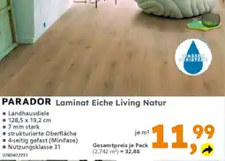 Globus Baumarkt PARADOR Laminat Eiche Living Natur Angebot