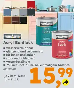 Globus Baumarkt PRIMASTER Acryl Buntlack Angebot