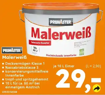 Globus Baumarkt PRIMASTER Malerweiß Angebot