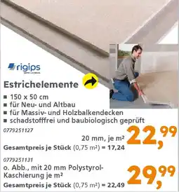 Globus Baumarkt rigips Estrichelemente Angebot